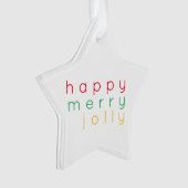 HAPPY MERRY JOLLY Acryl Star Ornament (voorkant)