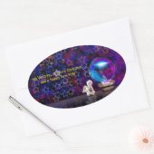 Happy Merry kerst Ovale Sticker (Envelop)