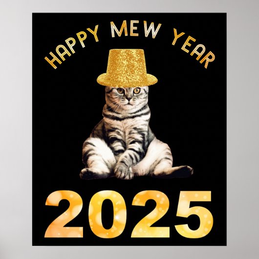 Happy Mew Jaar 2025 Poster (Voorkant)