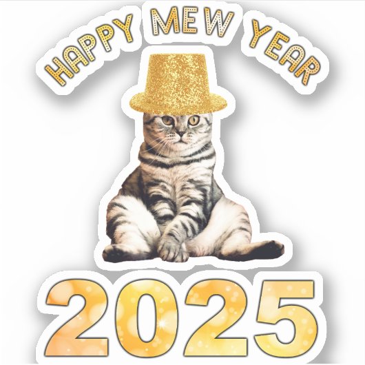 Happy Mew Jaar 2025 Sticker (Voorkant)