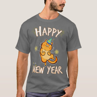 Happy Mew Year 2021 Funny Cat New Years Eve Party T-shirt