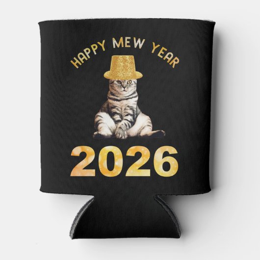 Happy Mew Year 2026 Blikjeskoeler (Voorkant)