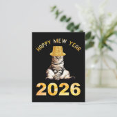Happy Mew Year 2026 Briefkaart (Staand voorkant)