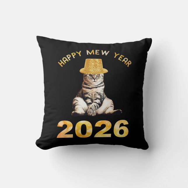 Happy Mew Year 2026 Kussen (Voorkant)