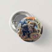 Happy Mew Year - Kat-Button Ronde Button 3,2 Cm (Voorkant /achterkant)