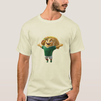 Happy Mexico Taco Soccer Mascot  Celebration World T-shirt