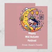 Happy Mid Herfst Festival Prinses Feestdagenkaart (Voorkant / Achterkant)