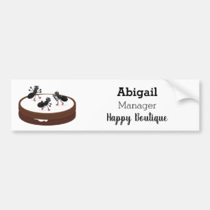 Happy miers schaatsen op koekjes cartoon bumpersticker
