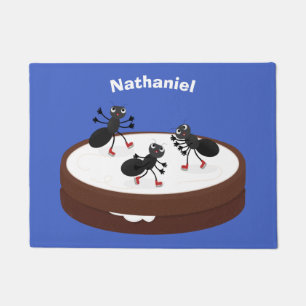 Happy miers schaatsen op koekjes cartoon deurmat