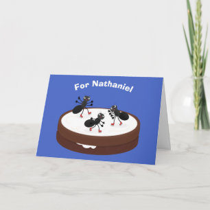 Happy miers schaatsen op koekjes cartoon kaart