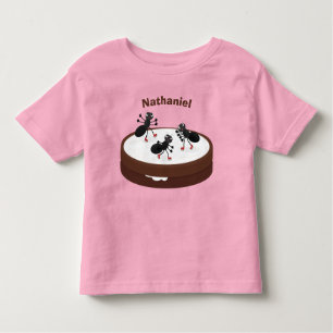 Happy miers schaatsen op koekjes cartoon kinder shirts