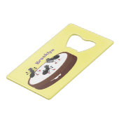 Happy miers schaatsen op koekjes cartoon kredietkaart flessenopener (Voorkant Gekanteld)
