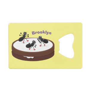 Happy miers schaatsen op koekjes cartoon kredietkaart flessenopener