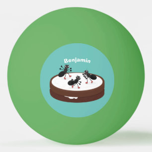 Happy miers schaatsen op koekjes cartoon pingpongballen