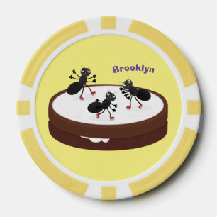 Happy miers schaatsen op koekjes cartoon poker chips