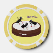 Happy miers schaatsen op koekjes cartoon poker chips (Achterkant)