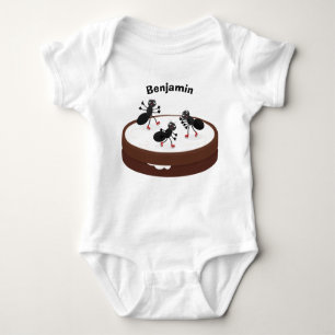Happy miers schaatsen op koekjes cartoon romper