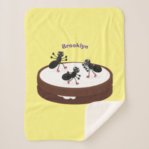 Happy miers schaatsen op koekjes cartoon sherpa deken