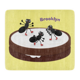 Happy miers schaatsen op koekjes cartoon snijplank