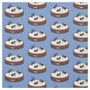 Happy miers schaatsen op koekjes cartoon stof