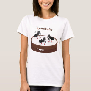 Happy miers schaatsen op koekjes cartoon t-shirt
