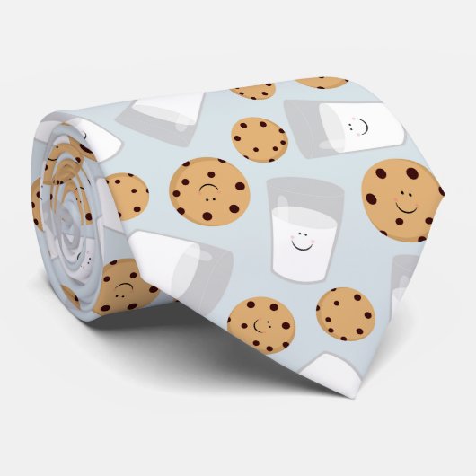 Happy Milk en Cookies Bleek Blue Stropdas (Opgerold)