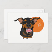 Happy Min Pin Miniature Pinscher Briefkaart (Voorkant / Achterkant)