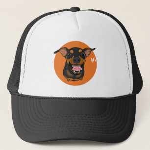 Happy Min Pin Miniature Pinscher Trucker Hat Pet