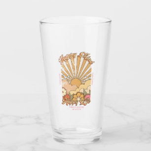 Happy Mind Happy Life Hippy Groovy Vibes Glas
