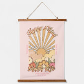 Happy Mind Happy Life Hippy Groovy Vibes Hangend Wandkleed (Voorkant)