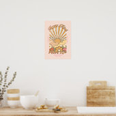 Happy Mind Happy Life Hippy Groovy Vibes Poster (Keuken)