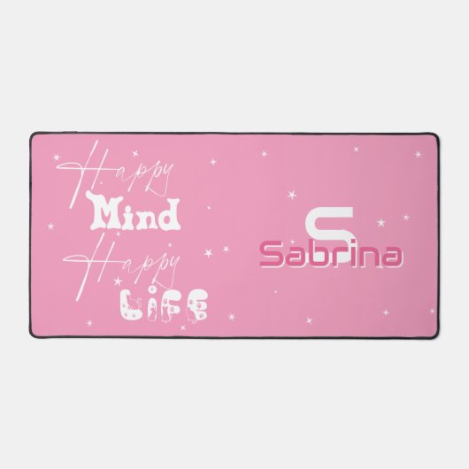 Happy Mind Happy Life mignonne bureau Mat (Recto)