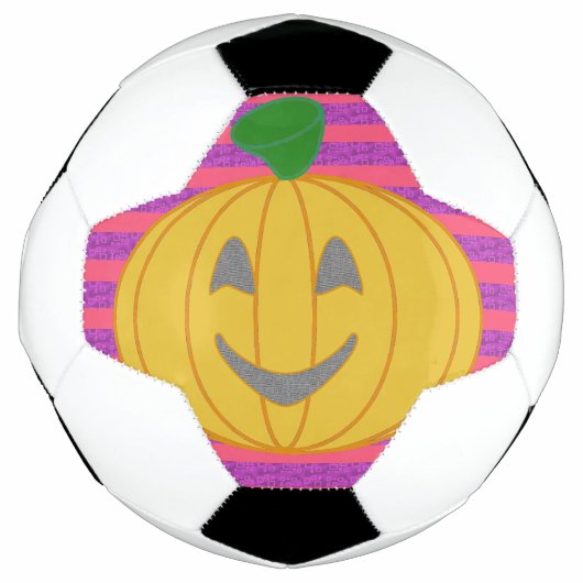 Happy Modern Big Orange Pumpkin Halloween Voetbal (Voorkant)