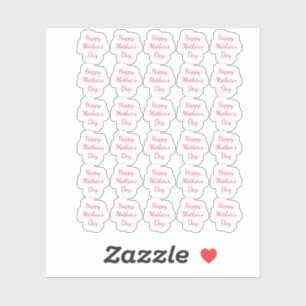 Happy Moederdag 2024 Custom Bericht Tekst Roze Sticker