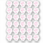 Happy Moederdag 2024 Custom Bericht Tekst Roze Sticker (Voorkant)