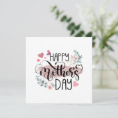 Happy Moederdag 2025 Schattigee Bloemen voor Vrouw (Staand voorkant)