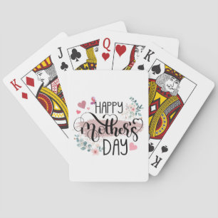 Happy Moederdag 2025 Schattigee Bloemen voor Vrouw Pokerkaarten