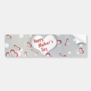 Happy Moederdag 3D-papierhart Bumpersticker