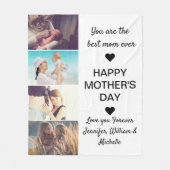 Happy Moederdag 4 Foto Collage Beste moeder ooit Fleece Deken (Voorkant)