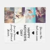 Happy Moederdag 4 Foto Collage Beste moeder ooit Fleece Deken (Voorkant (Horizontaal))