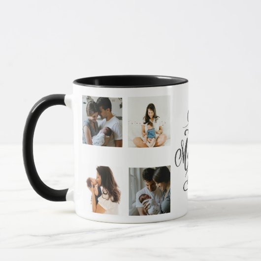 Happy Moederdag 5 aangepaste foto's Mok (Links)