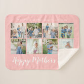 Happy Moederdag 8 Aangepast Blush roze Sherpa Deken (Voorkant (horizontaal))