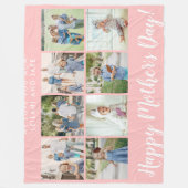 Happy Moederdag 8 Photo Collage Pink Fleece Deken (Voorkant)