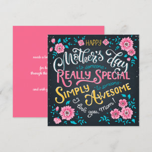 Happy Moederdag   aan de speciale en Geweldige mam Feestdagenkaart