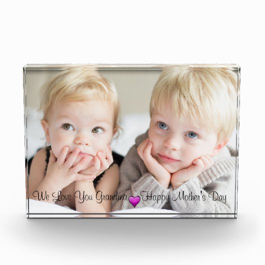 Happy Moederdag, aangepaste foto, persoonlijk Fotoblokken (Voorkant)