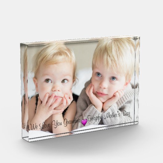 Happy Moederdag, aangepaste foto, persoonlijk Fotoblokken (Links)