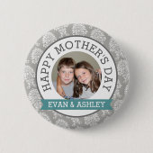 Happy Moederdag - aangepaste fotosjabloondemask Ronde Button 5,7 Cm (Voorkant)