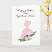 Happy Moederdag, aanstaande moeder, silhouet Kaart (Gele Bloem)