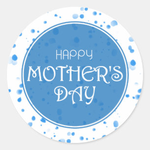 Happy Moederdag Abstract blauw Ronde Sticker