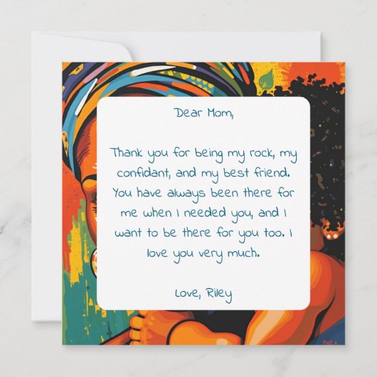 Happy Moederdag | Abstracte moeder en kind Kaart (Achterkant)